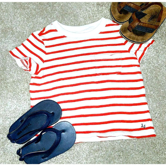 Janie & Jack 12-18 Month Tee Red White Blue Bundle 5 Flip Flops - Picture 1 of 4